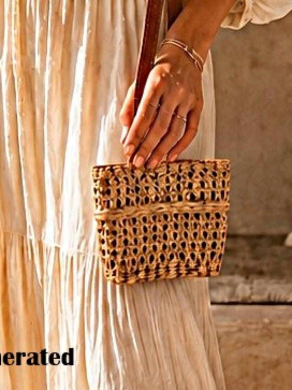 Mini Handwoven Draw String Straw BOHO Crossbody Bag NEW